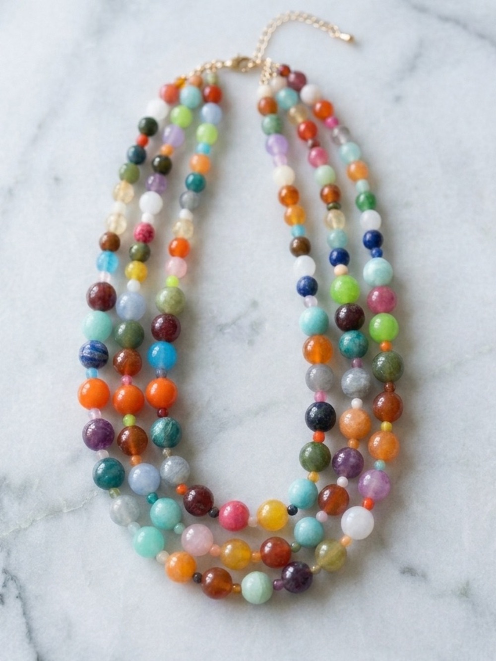 New Plunder Multicolor Beaded Necklace - Vibrant Gemstone Style